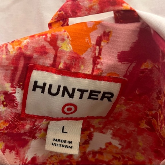 Hunter for target girl waterproof windbreaker jacket w/hood Sz large orange - Picture 2 of 8